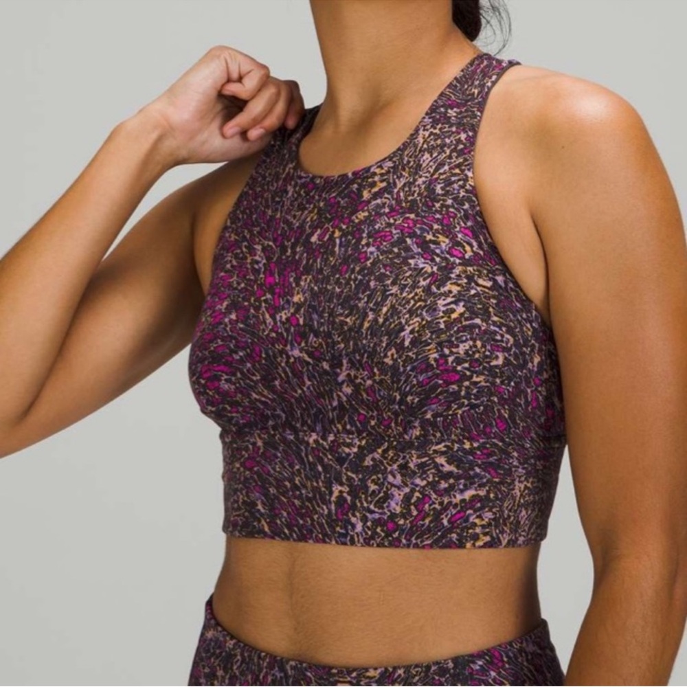 Lululemon Align High Neck Longline Bra Size 6 Nulu Print